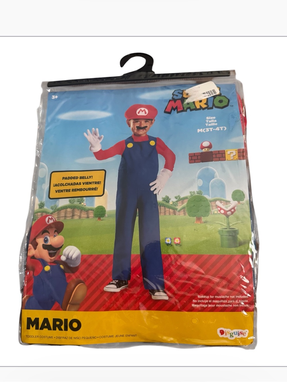 Super Mario brothers "MARIO"classic Halloween costume jumpsuit with padded belly